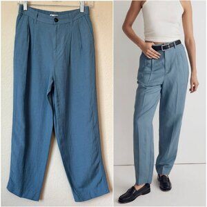 Madewell The Linen-Blend Tailored Tapered Pant in Ocean